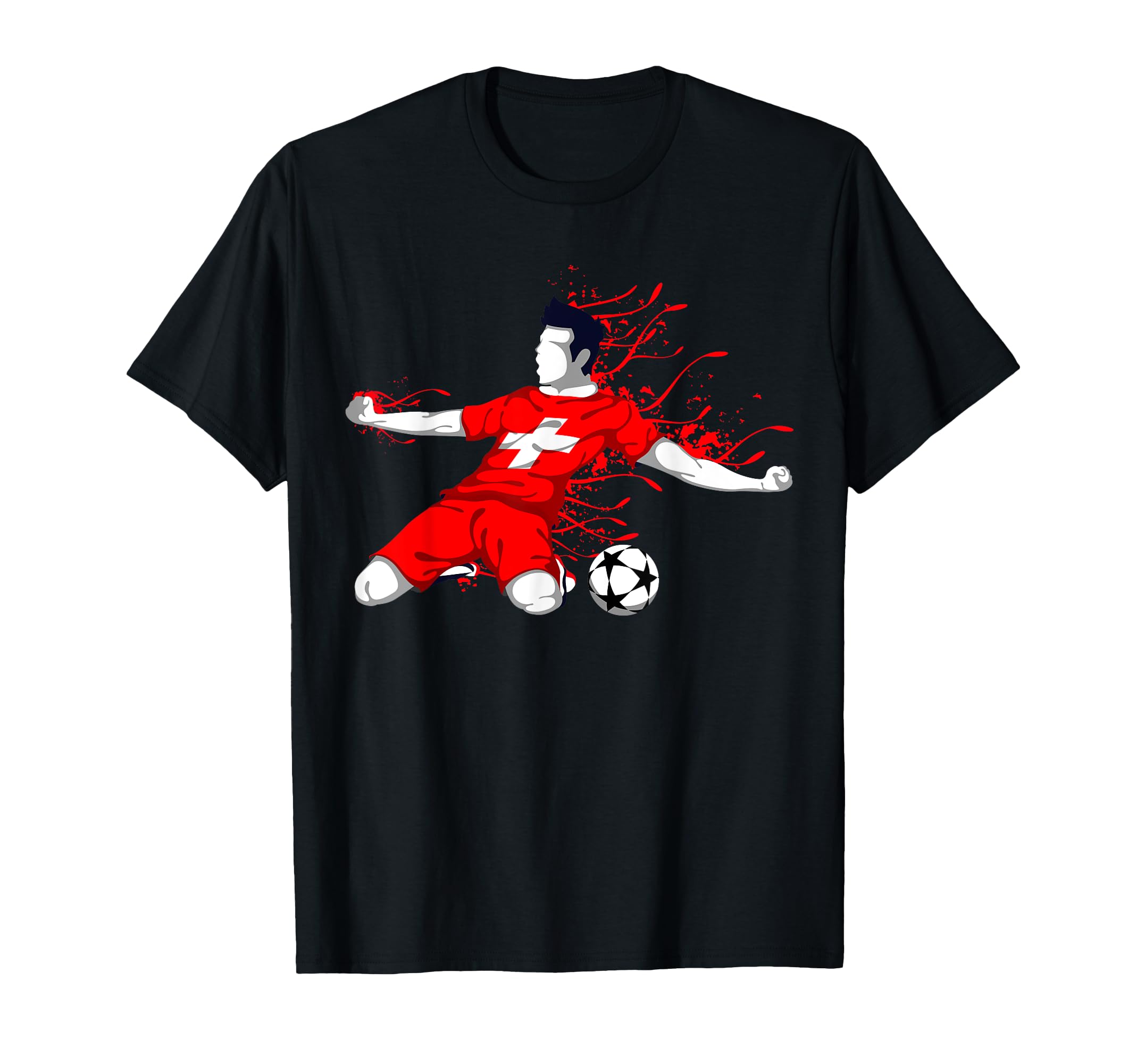 Switzerland Football Fans Jersey Swiss T-Shirt - Trendy Graphic Men Women - T-Shirt, Sweatshirt, Hoodie