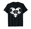 Soccer Heart Number 42 Jersey Sports Fan T-Shirt - Novelty Apparel Unisex - T-Shirt, Sweatshirt, Hoodie