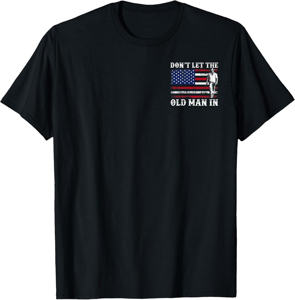 Retro Don't Let The Old Man in Cowboy US Flag for Men - Adult & Kids T-Shirts, Sweatshirts & Hoodies apparel design preview 1