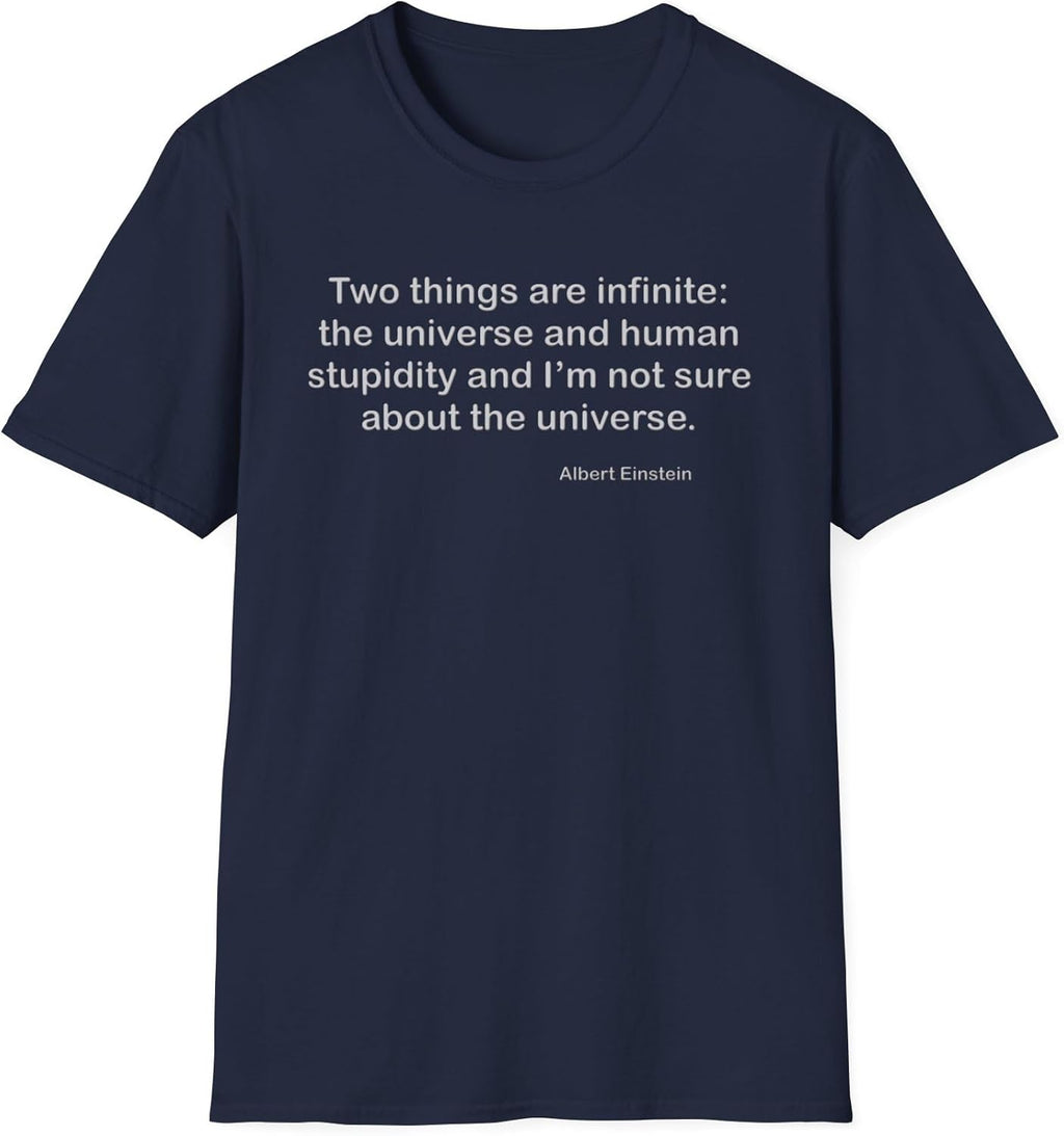 Albert Einstein Human Stupidity Quote Philosophy - Adult & Kids T-Shirts, Sweatshirts & Hoodies apparel design preview 1