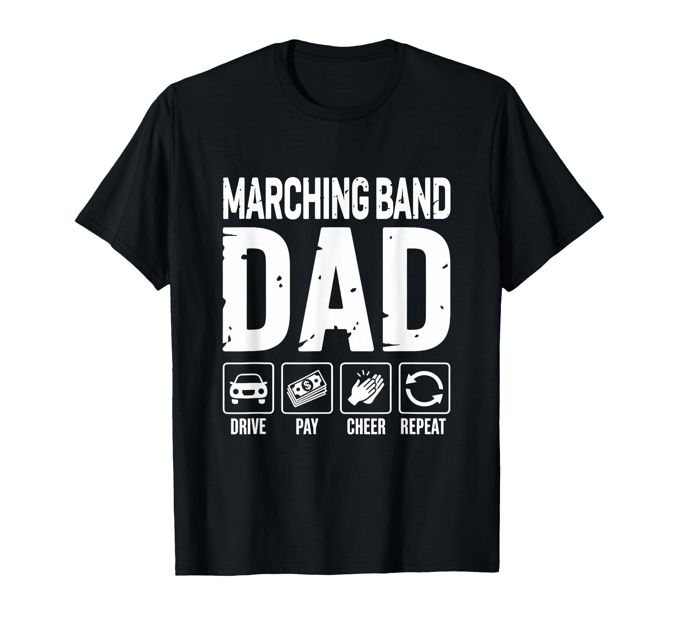 Marching Band Dad Drive Pay Cheer Dad T-Shirt - Minimalist Print Men Women - T-Shirt, Sweatshirt, Hoodie