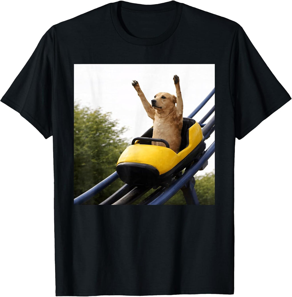 Funny Labrador Dog Riding Roller Coaster Meme for - Adult & Kids T-Shirts, Sweatshirts & Hoodies apparel design preview 1