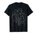 Family Line Art Mother Dad Son Daughter T-Shirt - Aesthetic Graphic Unisex - T-Shirt, Sweatshirt, Hoodie