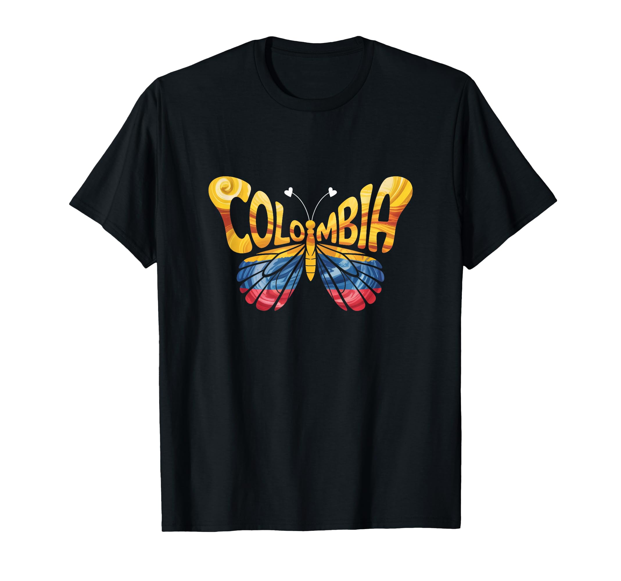 Colombia Butterfly Colombian Flag T-Shirt - Aesthetic Graphic Men Women - T-Shirt, Sweatshirt, Hoodie