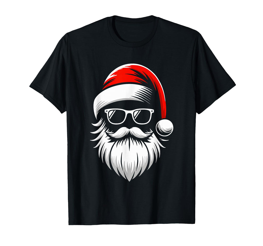 Santa Hat Beard Sunglasses Grandpa Dad T-Shirt - Graphic Print Unisex - T-Shirt, Sweatshirt, Hoodie