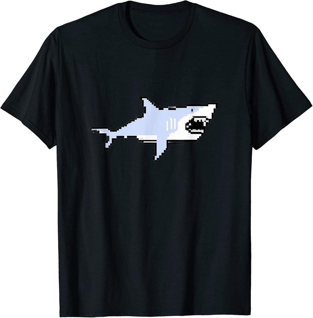 Shark Pixel Art Scuba Diving Retro Gamer - Adult & Kids T-Shirts, Sweatshirts & Hoodies apparel design preview 1