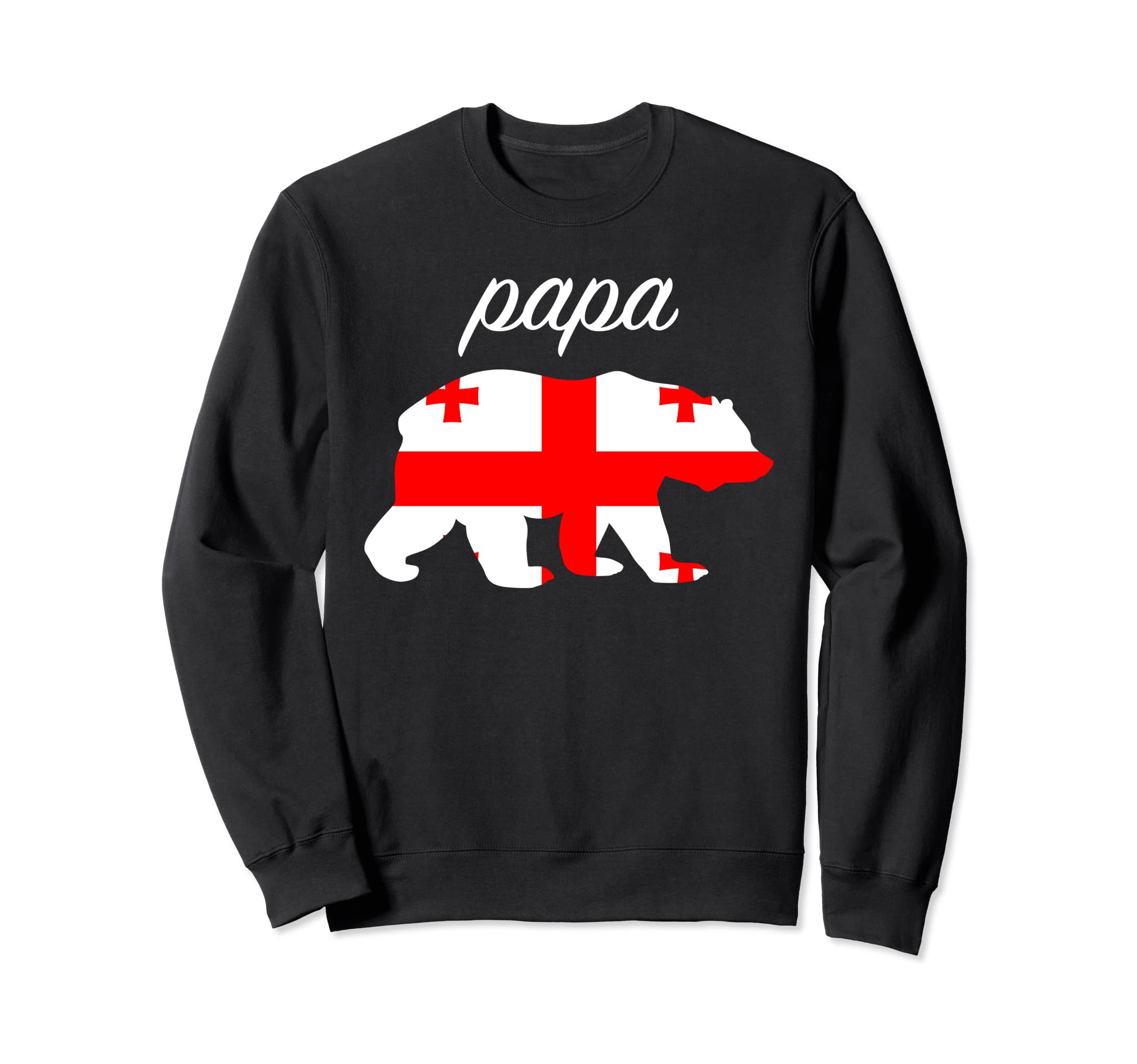 Papa Bear Georgia Flag Georgian Sweatshirt - Aesthetic Graphic for Adults - T-Shirt, Sweatshirt, Hoodie