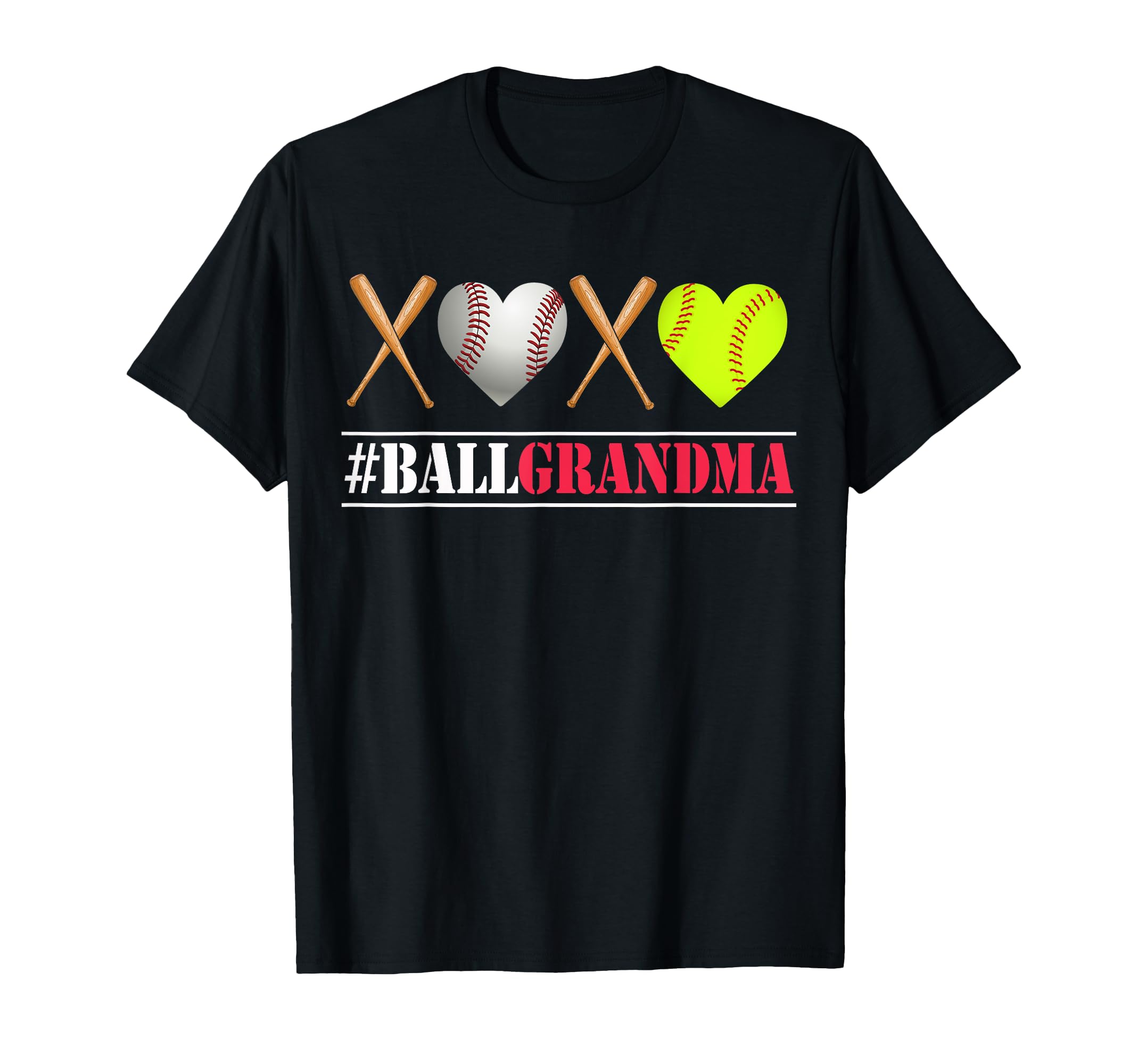 Ball Grandma Softball Grandma Baseball T-Shirt - Graphic Print Unisex - T-Shirt, Sweatshirt, Hoodie