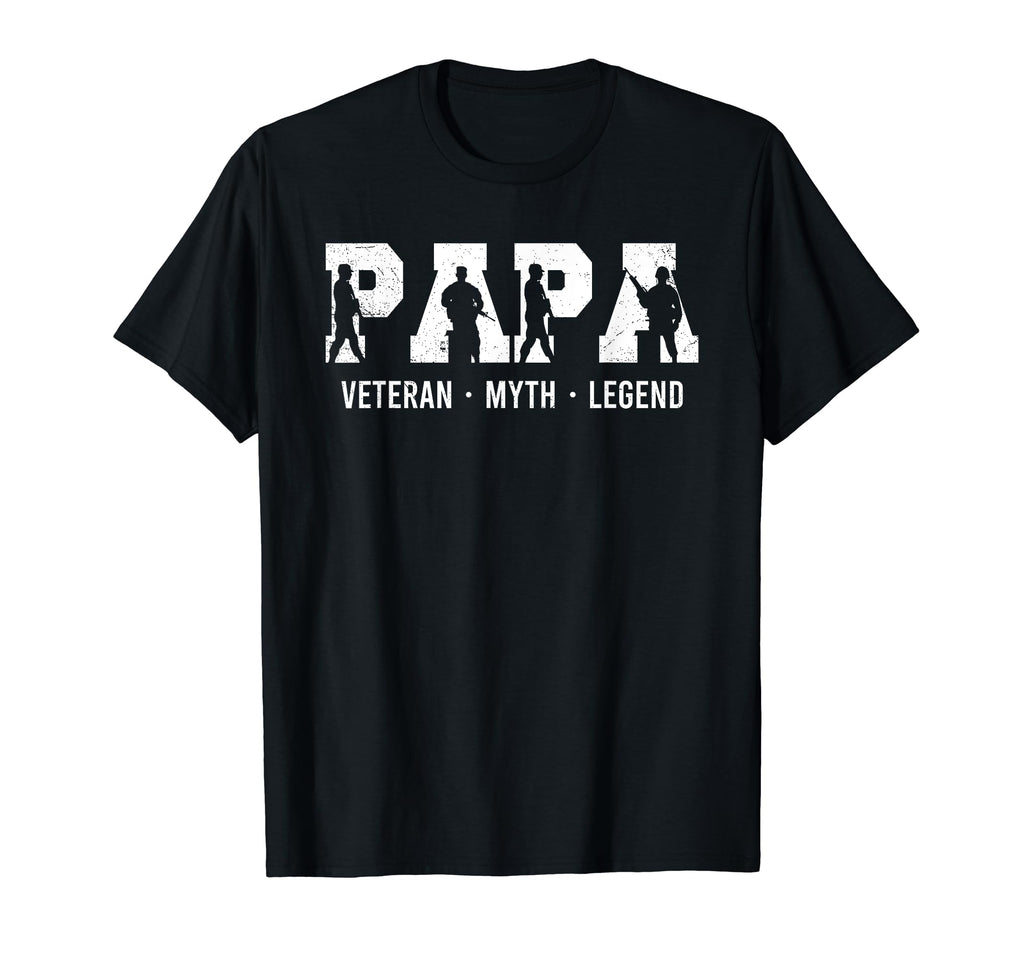 Mens Papa Veteran Myth Legend Funny T-Shirt - Trendy Graphic Unisex - T-Shirt, Sweatshirt, Hoodie