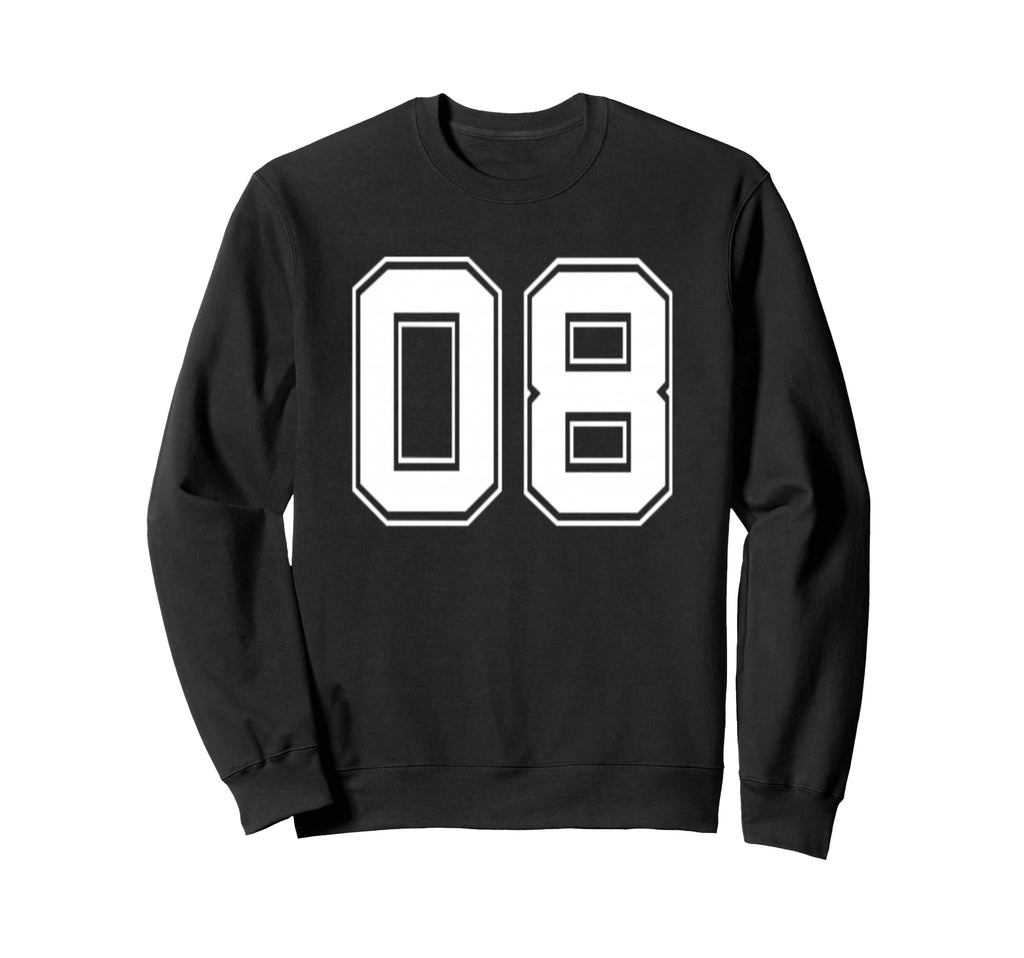 Number 08 Baseball Football Soccer Sweatshirt - Aesthetic Graphic Unisex - T-Shirt, Sweatshirt, Hoodie