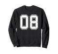 Number 08 Baseball Football Soccer Sweatshirt - Aesthetic Graphic Unisex - T-Shirt, Sweatshirt, Hoodie