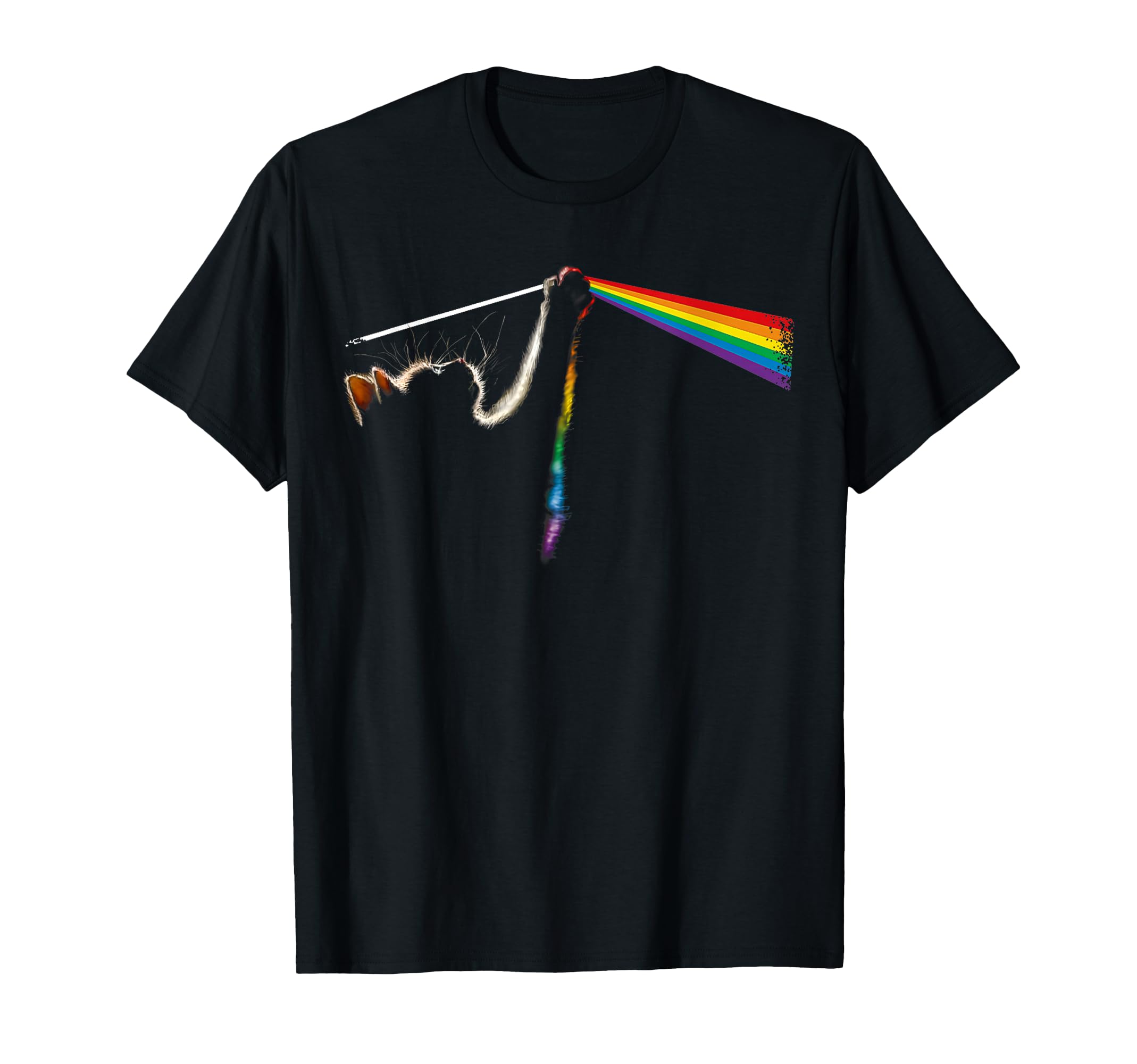 Cat Lover Dad Cat Mom Prism Rainbow T-Shirt - Minimalist Print for Adults - T-Shirt, Sweatshirt, Hoodie