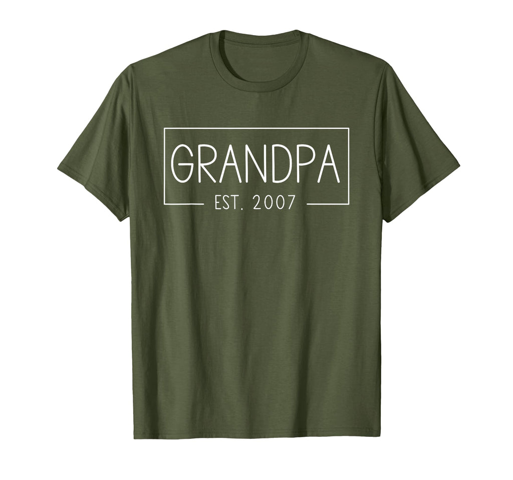 Mens Grandpa Est 2007 Grandfather T-Shirt - Minimalist Print for Adults - T-Shirt, Sweatshirt, Hoodie