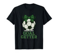 Goal Getter Soccer Mom Coquette Bow T-Shirt - Unique Graphic for Adults - T-Shirt, Sweatshirt, Hoodie