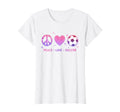 Peace Love Soccer Pastel Teen T-Shirt - Minimalist Print Unisex - T-Shirt, Sweatshirt, Hoodie