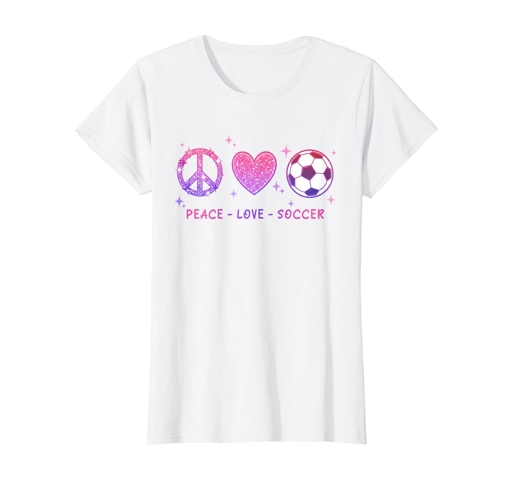 Peace Love Soccer Pastel Teen T-Shirt - Minimalist Print Unisex - T-Shirt, Sweatshirt, Hoodie