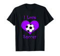 Girly Purple I Love Soccer Heart T-Shirt - Custom Art Print for Adults - T-Shirt, Sweatshirt, Hoodie