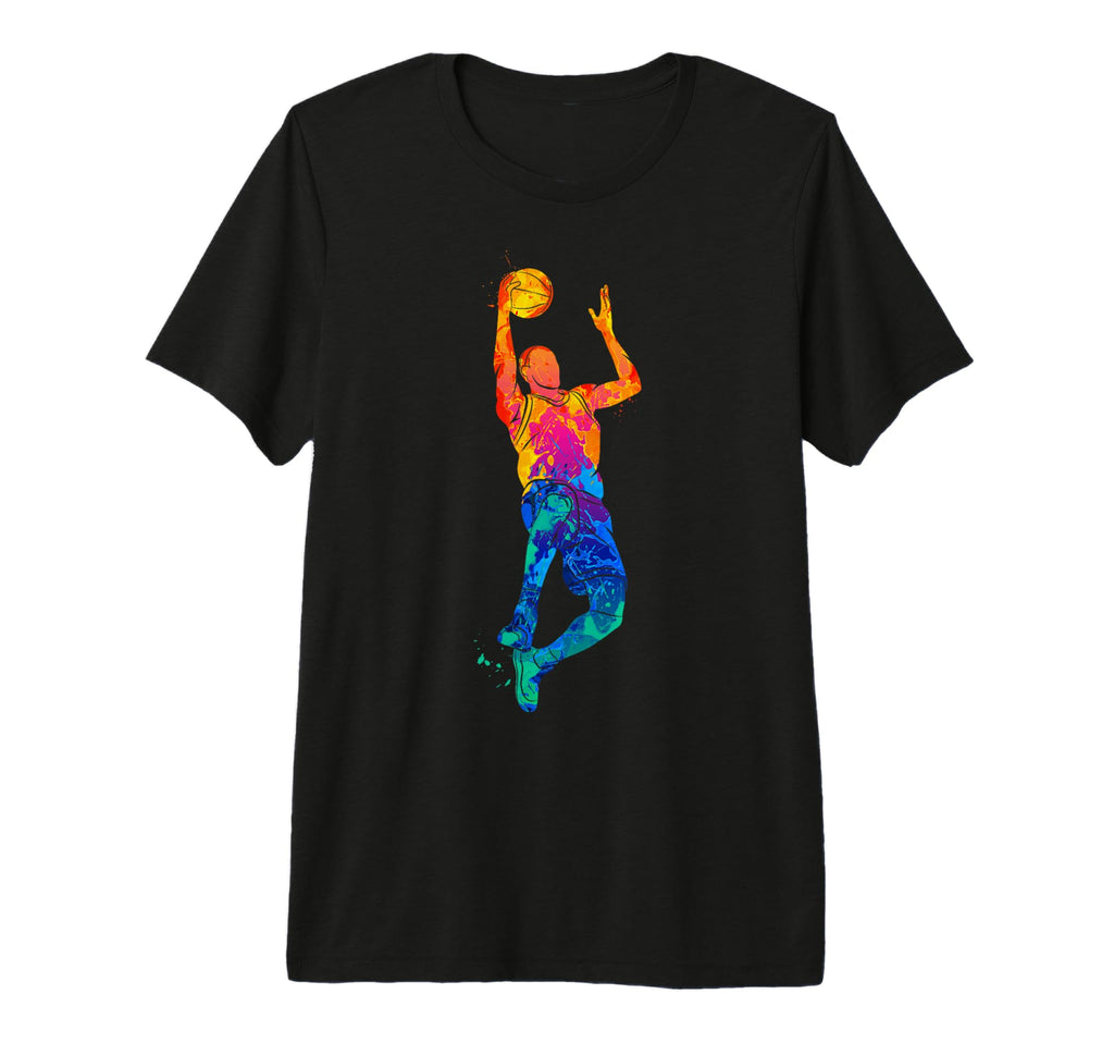 Colorful Basketball Player Fan Hoops T-Shirt - Custom Art Print for Adults - T-Shirt, Sweatshirt, Hoodie