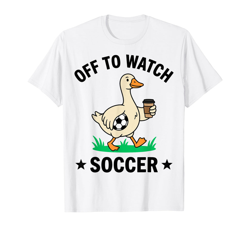 Funny Cartoon Duck Soccer Coffee T-Shirt - Aesthetic Graphic Men Women - T-Shirt, Sweatshirt, Hoodie