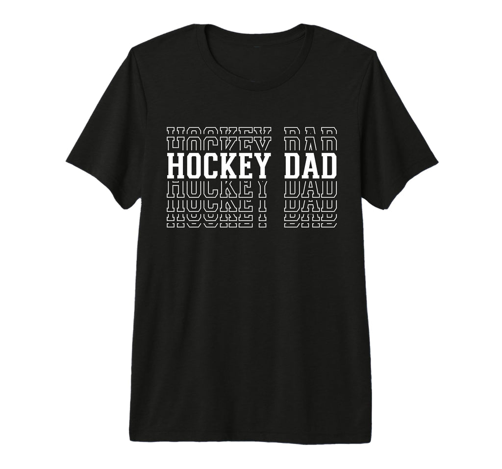 Hockey Dad Funny Layered Text T-Shirt - Casual Everyday Wear for Adults - T-Shirt, Sweatshirt, Hoodie