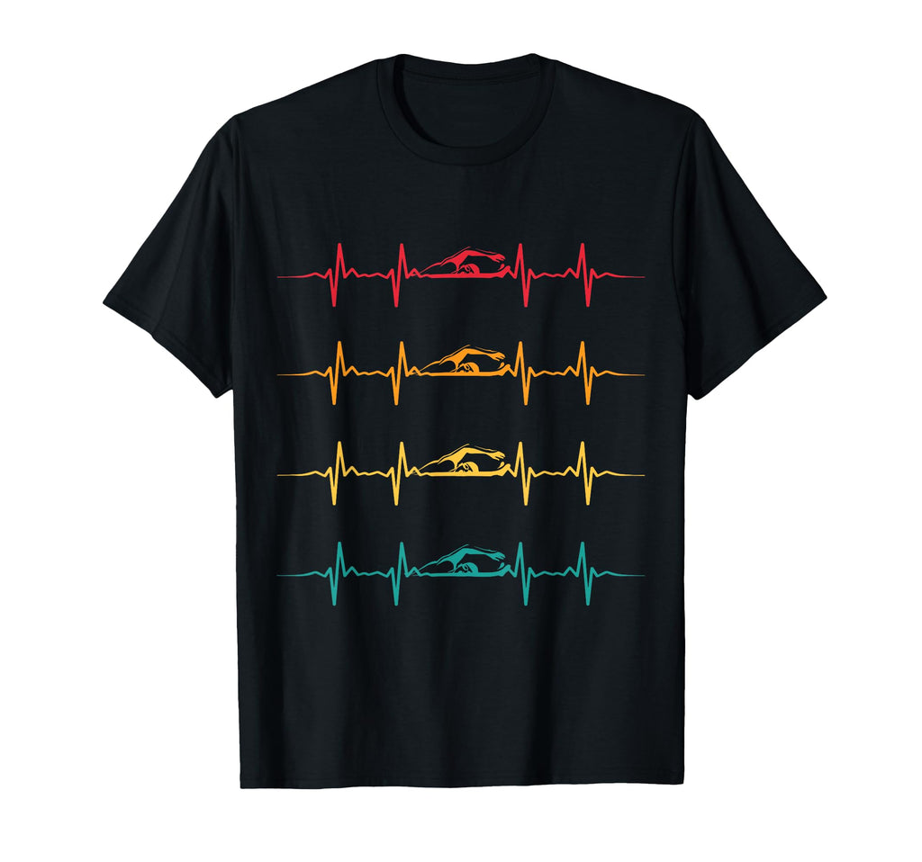 Swimming Swimmer Heartbeat Swim Lover T-Shirt - Aesthetic Graphic Men Women - T-Shirt, Sweatshirt, Hoodie