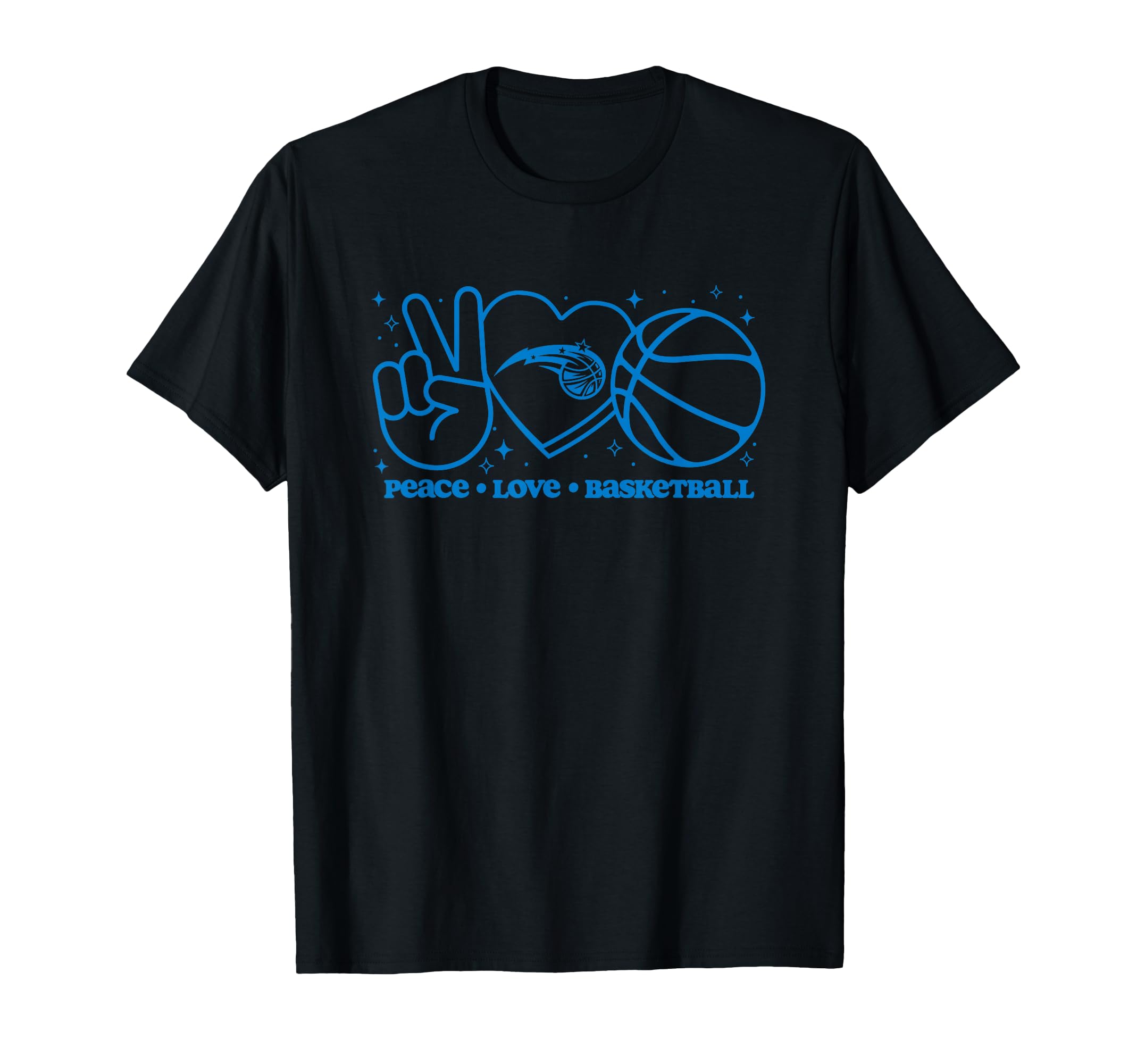 Nba Orlando Magic Peace Love Basketball T-Shirt - Trendy Graphic Unisex - T-Shirt, Sweatshirt, Hoodie