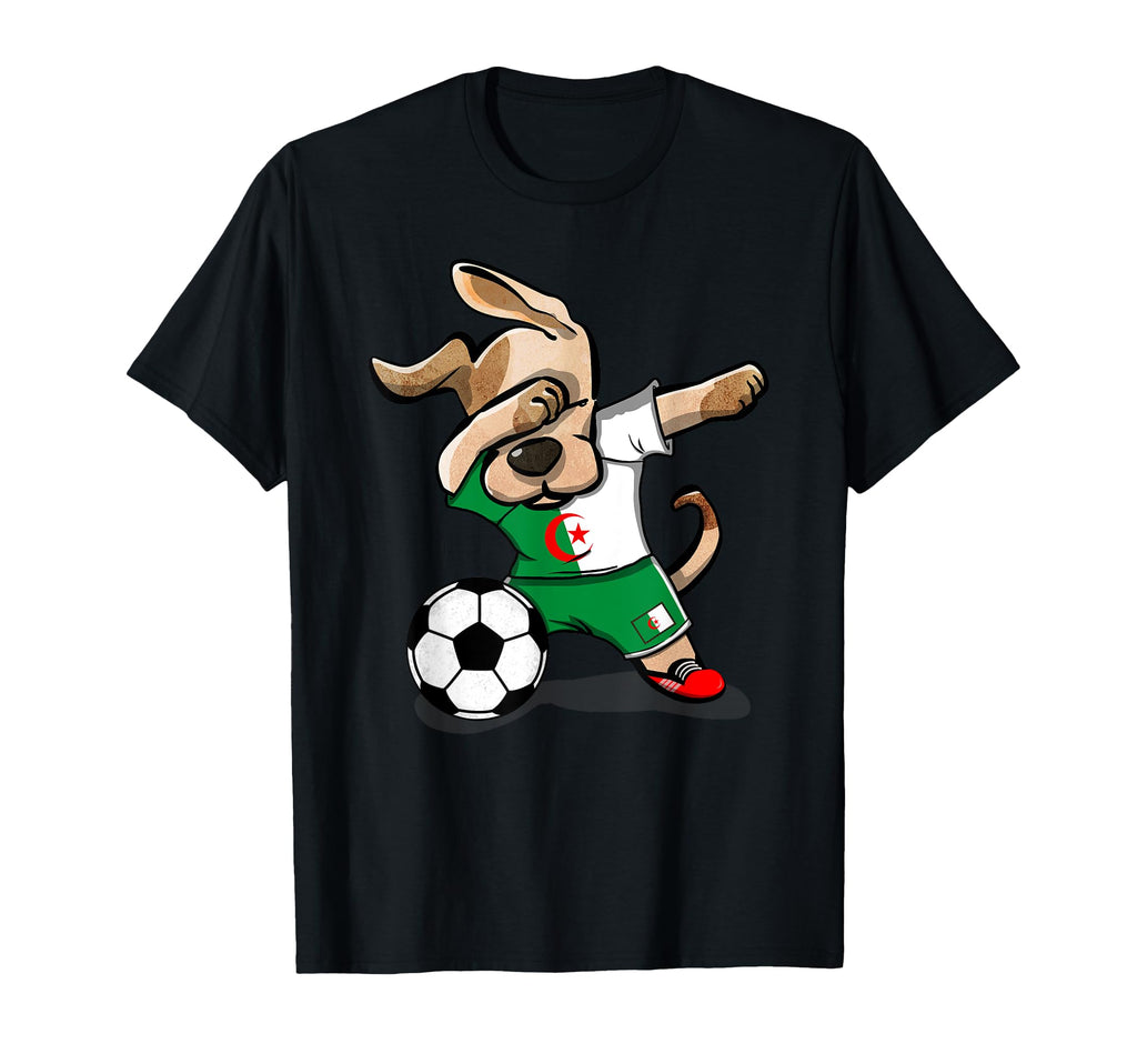 Dabbing Dog Algeria Soccer Jersey Algerian T-Shirt - Unique Graphic Unisex - T-Shirt, Sweatshirt, Hoodie
