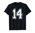 Number 14 Numbered Uniform Sports Jersey T-Shirt - Minimalist Print Unisex - T-Shirt, Sweatshirt, Hoodie