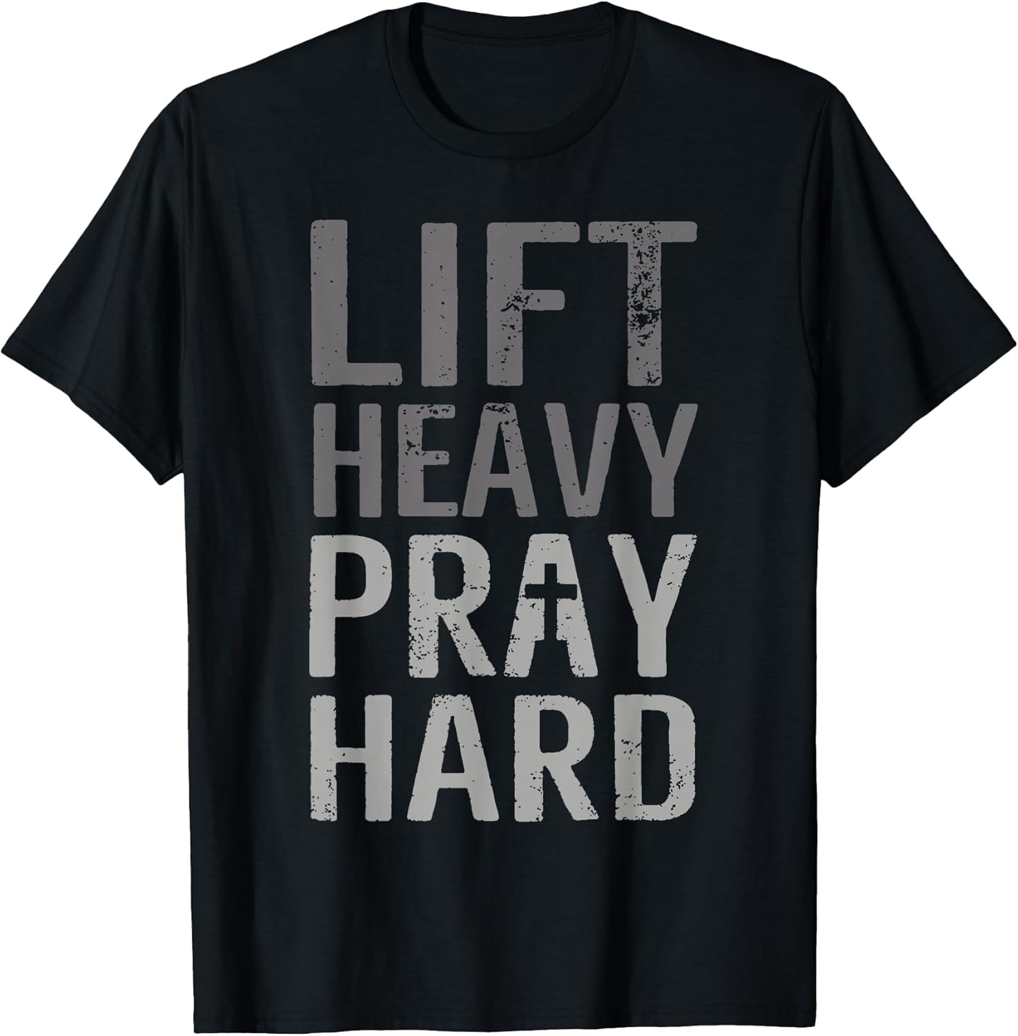 Lift Heavy Pray Hard Christian Gym Faith - Adult & Kids T-Shirts, Sweatshirts & Hoodies apparel design preview 1