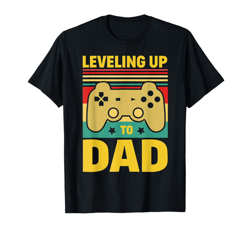 Leveling Up To Dad Gamer Gift Pregnancy T-Shirt - Graphic Print Unisex - T-Shirt, Sweatshirt, Hoodie