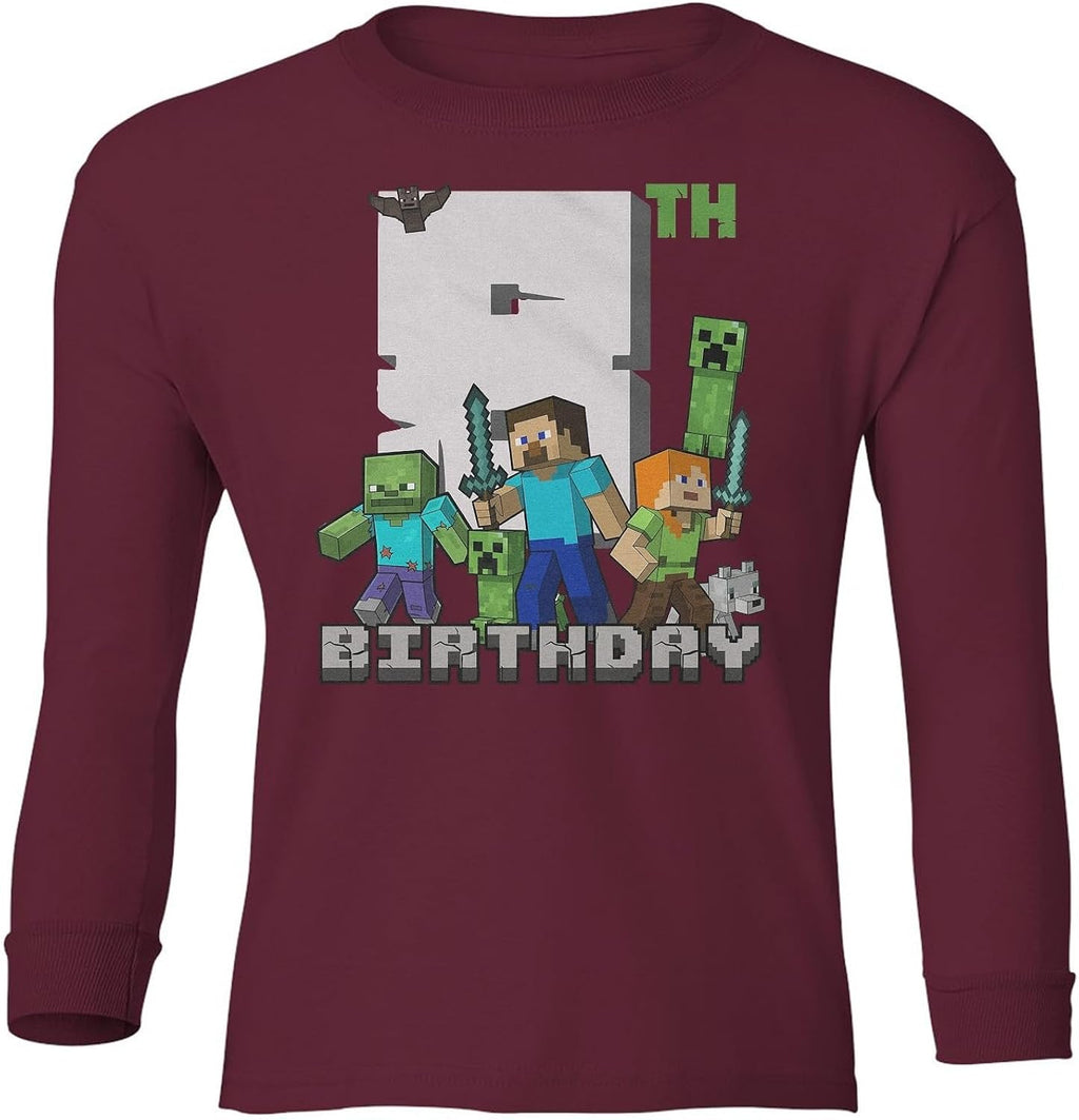Happy 8th Birthday Pixel Game Art Gaming Bday Gift - Adult & Kids T-Shirts, Sweatshirts & Hoodies apparel design preview 1