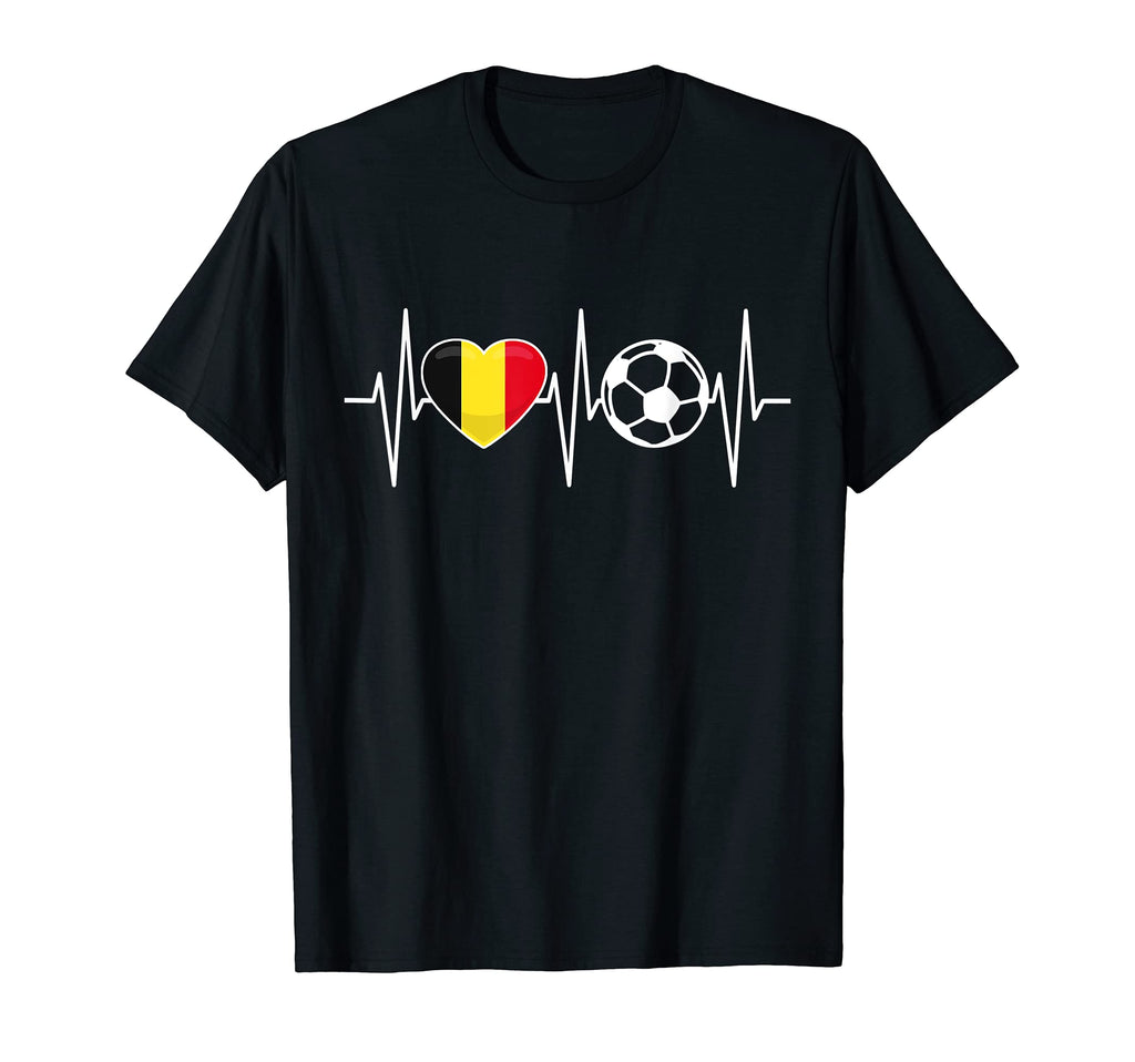 Belgium Soccer Funny Soccer Fan Heartbeat T-Shirt - Novelty Apparel Unisex - T-Shirt, Sweatshirt, Hoodie