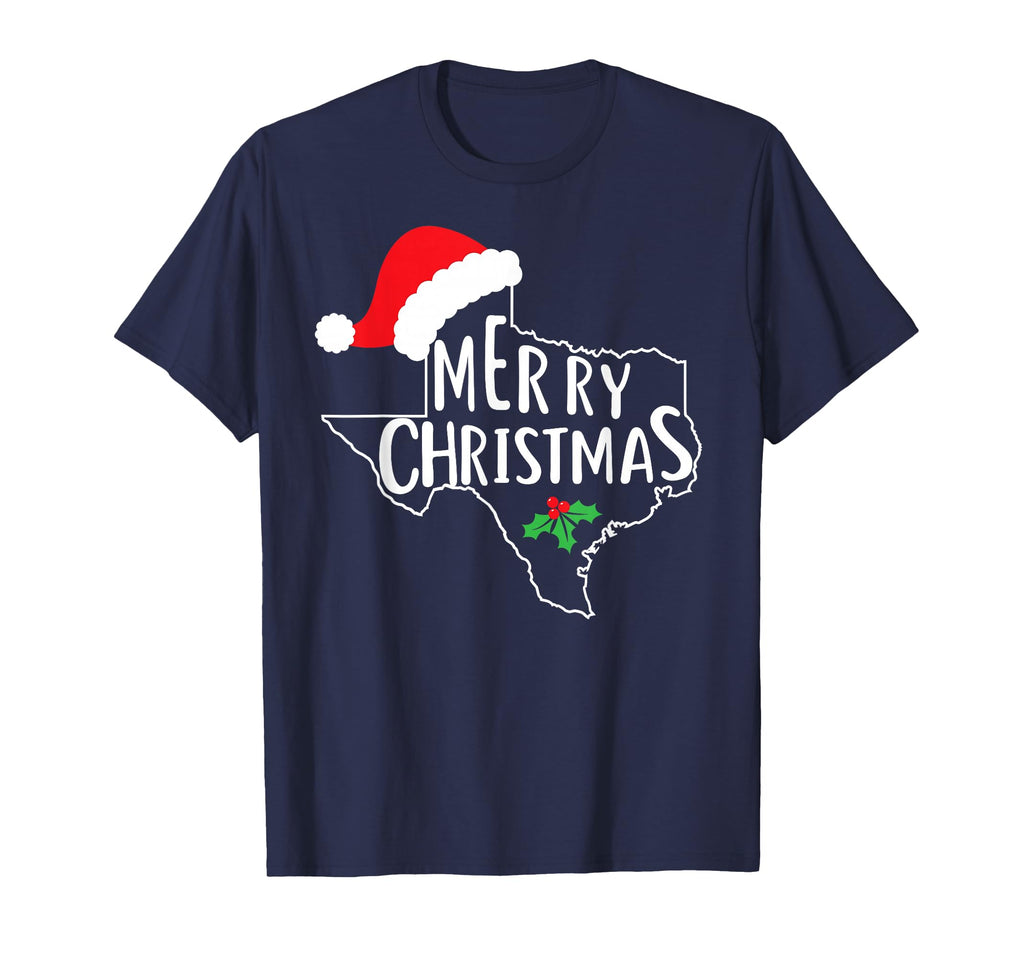 Texas State Merry Santa Hat America T-Shirt - Unique Graphic Men Women - T-Shirt, Sweatshirt, Hoodie