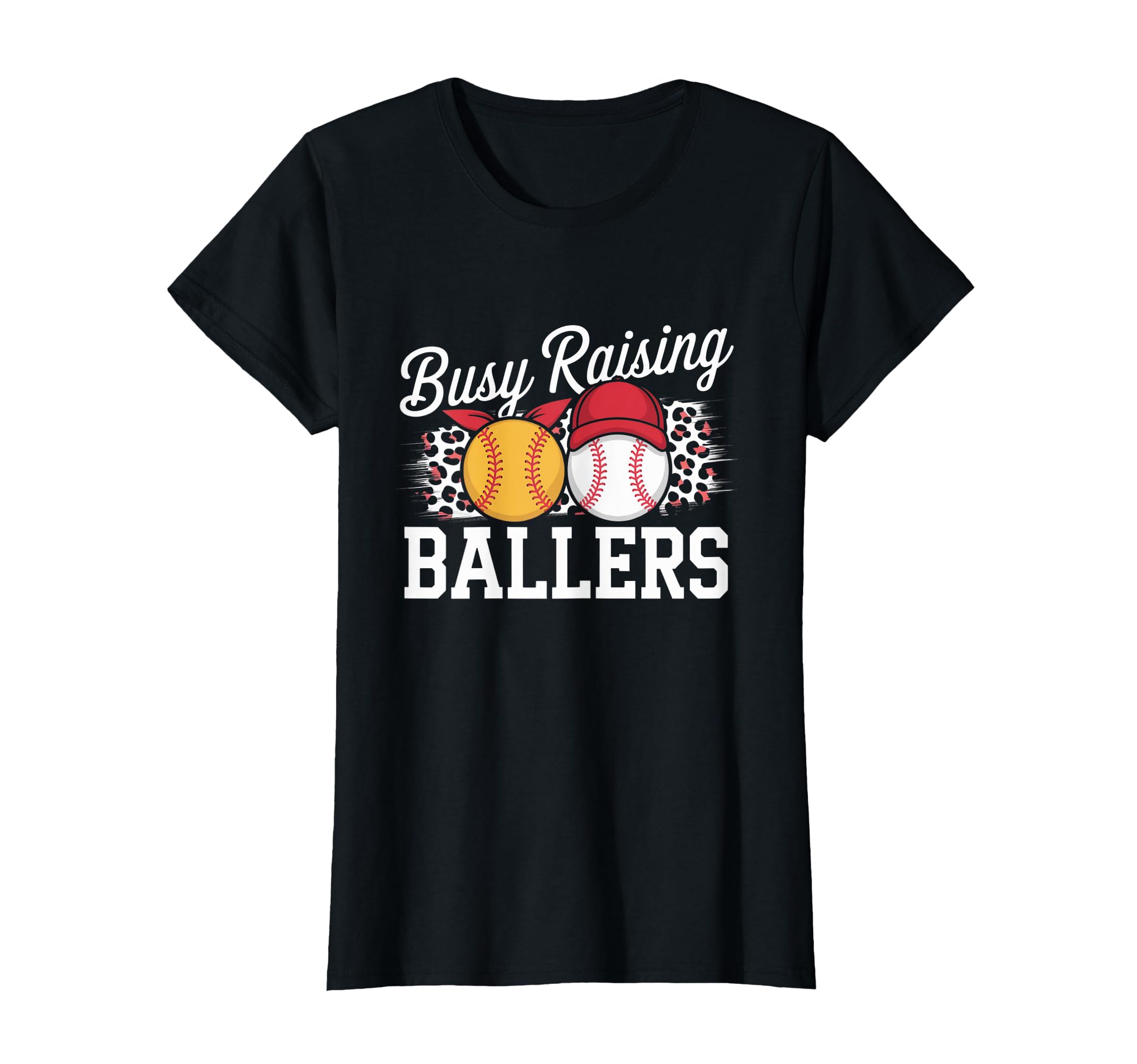 Busy Raising Ballers Leopard Baseball T-Shirt - Novelty Apparel Unisex - T-Shirt, Sweatshirt, Hoodie