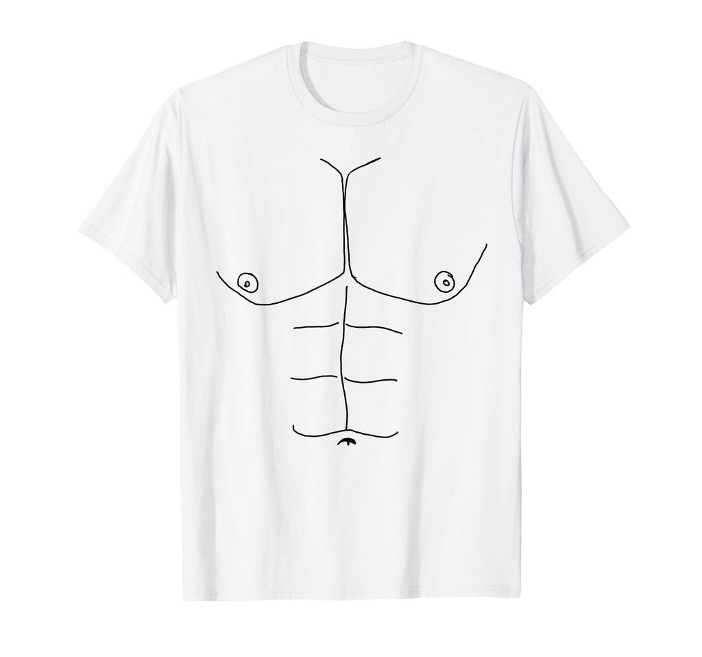 Fake Muscles Funny Dad Bod Six Pack T-Shirt - Minimalist Print Unisex - T-Shirt, Sweatshirt, Hoodie