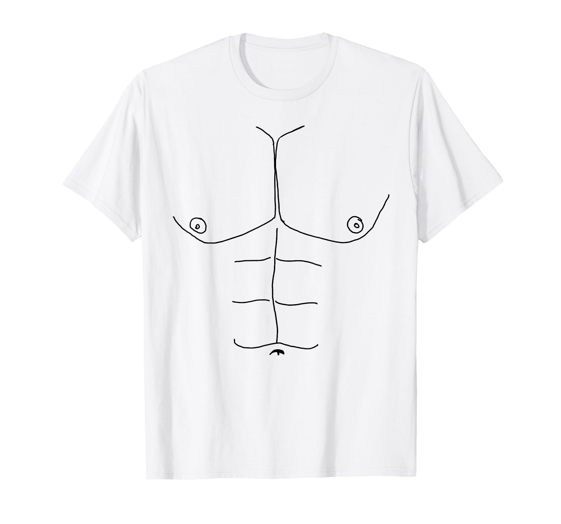 Fake Muscles Funny Dad Bod Six Pack T-Shirt - Minimalist Print Unisex - T-Shirt, Sweatshirt, Hoodie