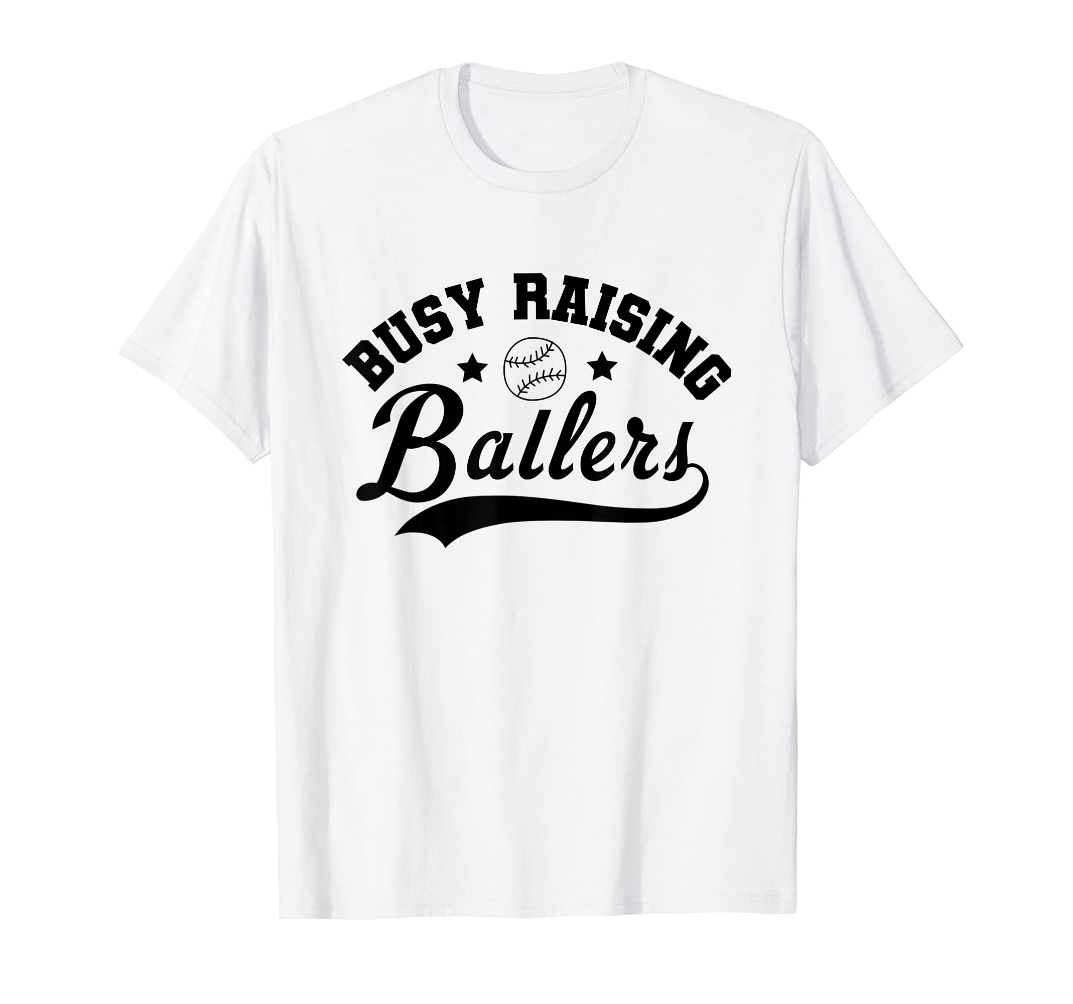 Busy Raising Ballers Baseball Mom T-Shirt - Minimalist Print for Adults - T-Shirt, Sweatshirt, Hoodie