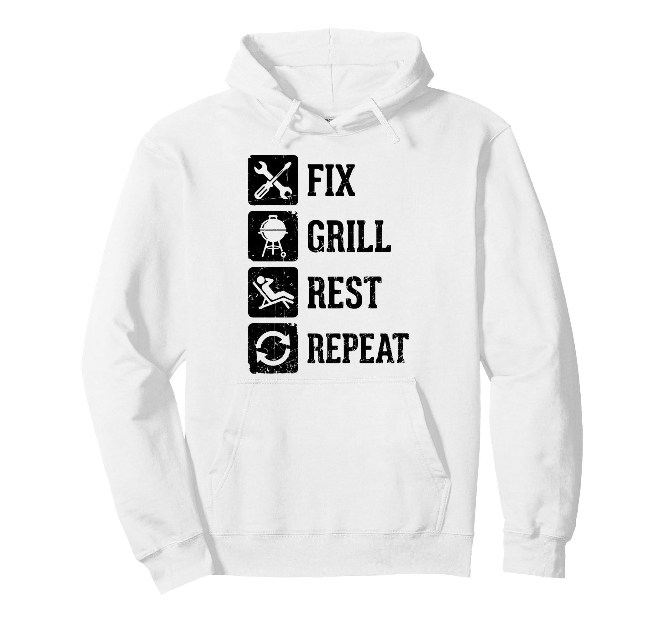 Fix Grill Rest Repeat Funny Dad Hoodie - Custom Art Print Men Women - T-Shirt, Sweatshirt, Hoodie