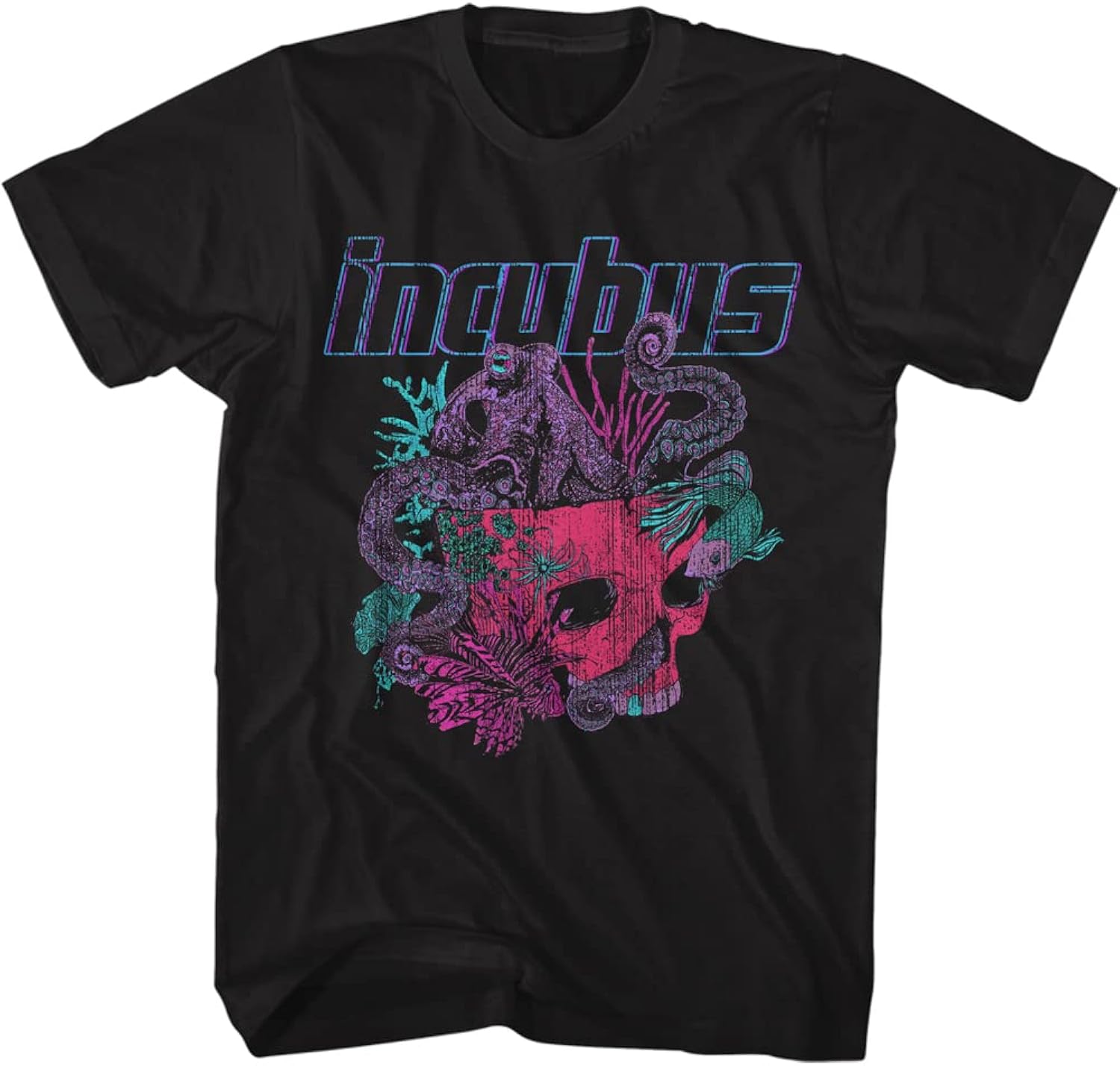 Incubus 90s Rock Band Octopus Skull Sketch Adult - Adult & Kids T-Shirts, Sweatshirts & Hoodies apparel design preview 1
