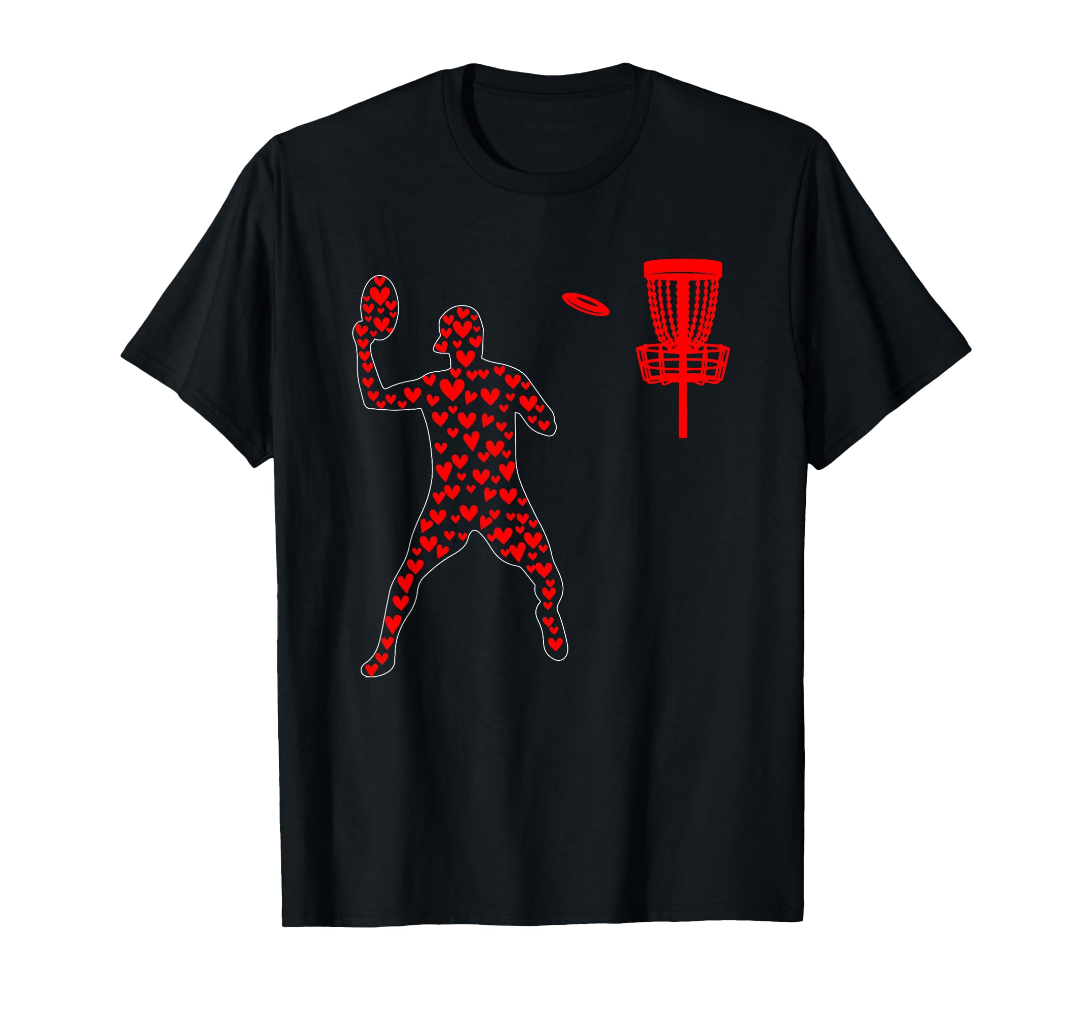 Valentine Hearts Disc Golf Player T-Shirt - Fun Novelty Design Men Women - T-Shirt, Sweatshirt, Hoodie