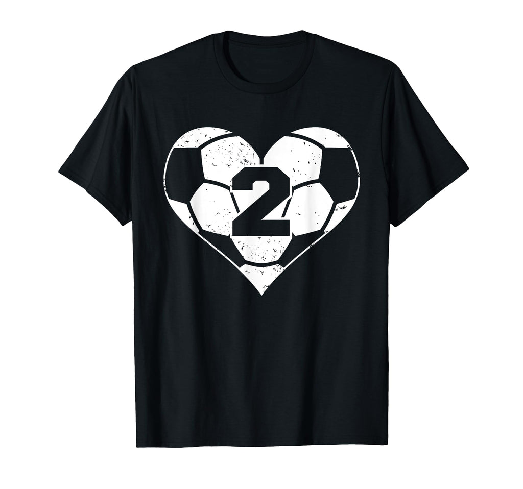 Soccer Number 2 Jersey Funny Soccer Heart T-Shirt - Unique Graphic Unisex - T-Shirt, Sweatshirt, Hoodie