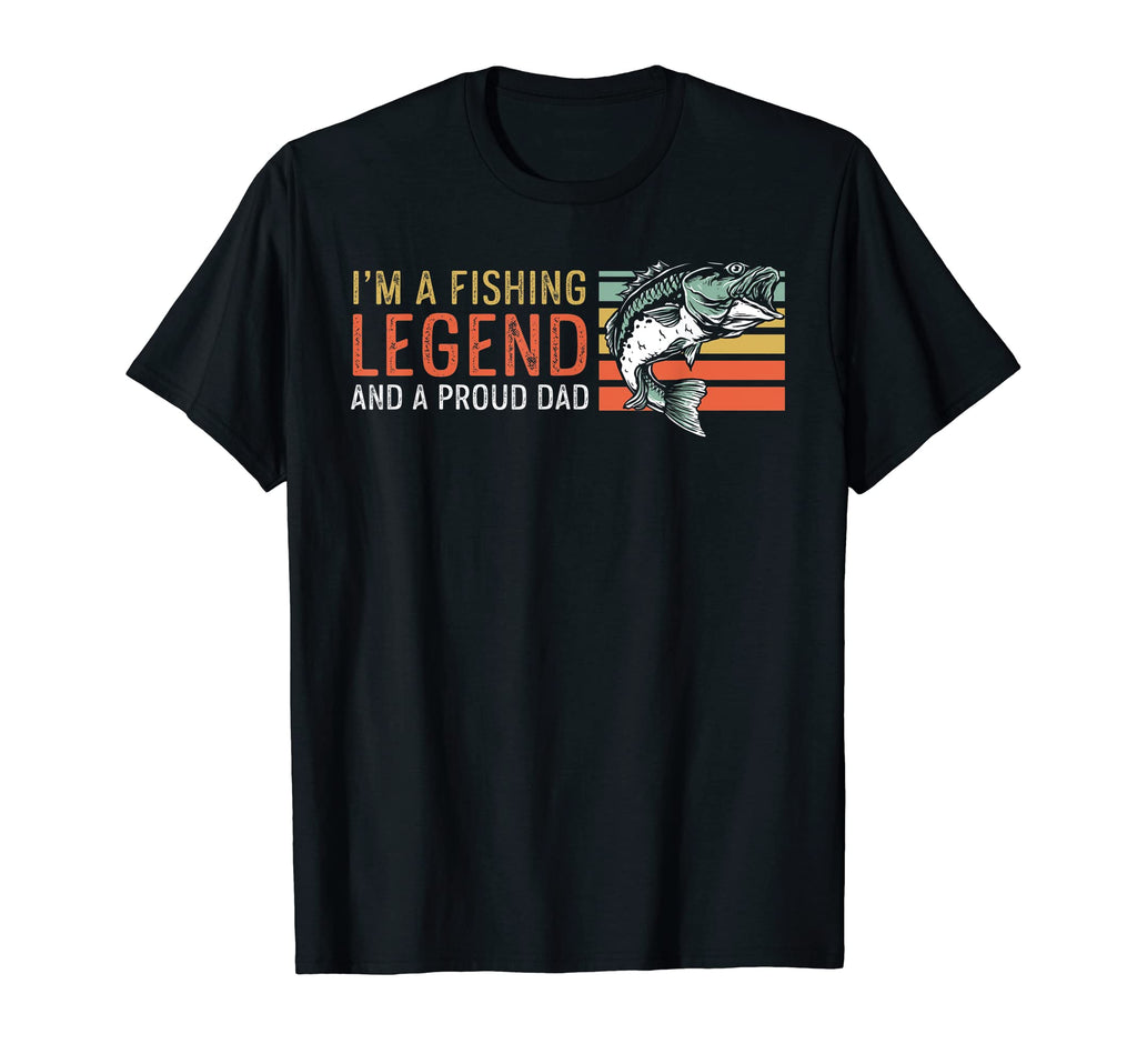 Mens Fishing Legend And Proud Dad T-Shirt - Minimalist Print for Adults - T-Shirt, Sweatshirt, Hoodie