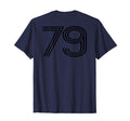 Number 79 Baseball Football Soccer T-Shirt - Minimalist Print for Adults - T-Shirt, Sweatshirt, Hoodie