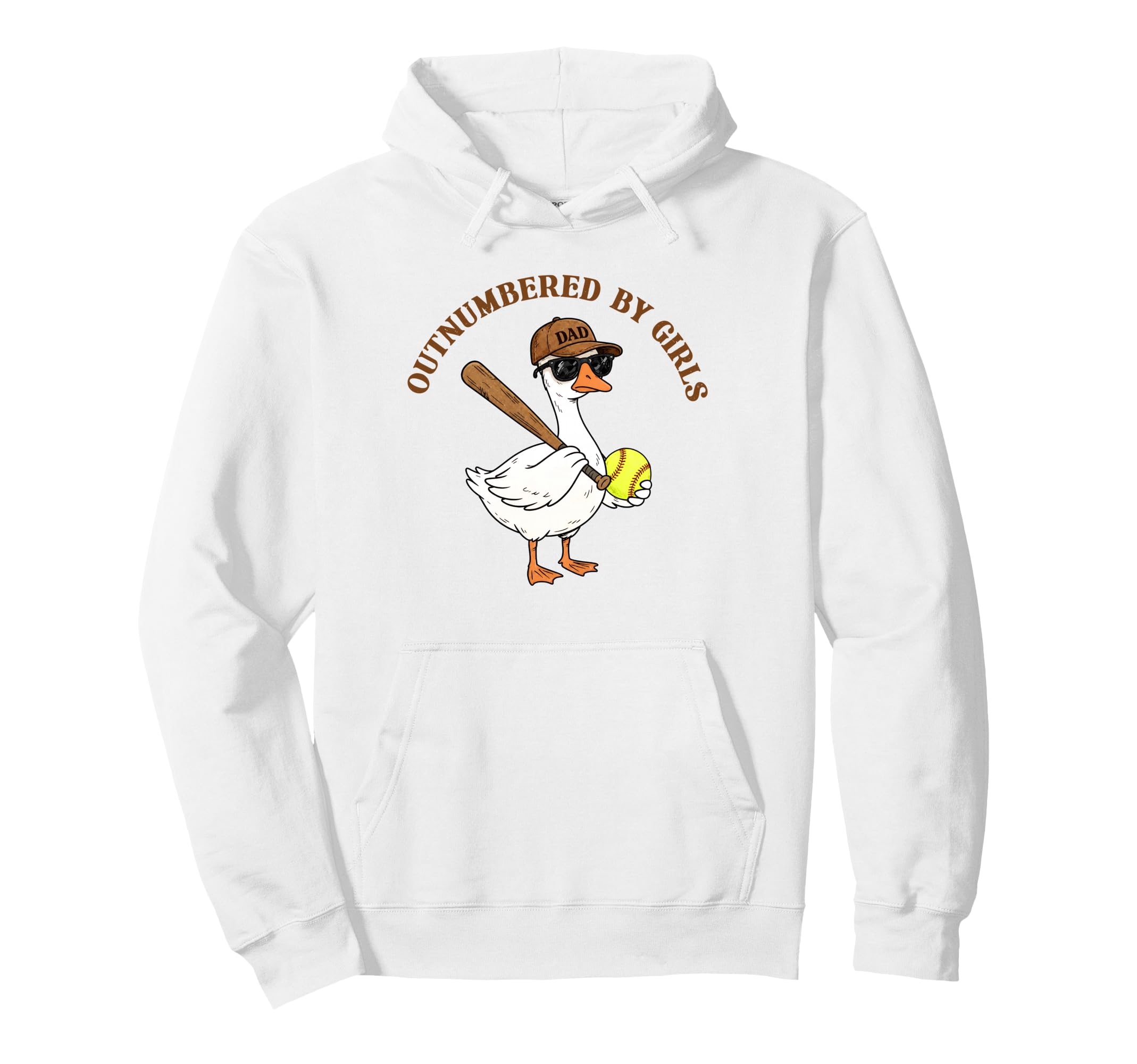 Outnumbered Goose Dad Funny Softball Hoodie - Unique Graphic for Adults - T-Shirt, Sweatshirt, Hoodie