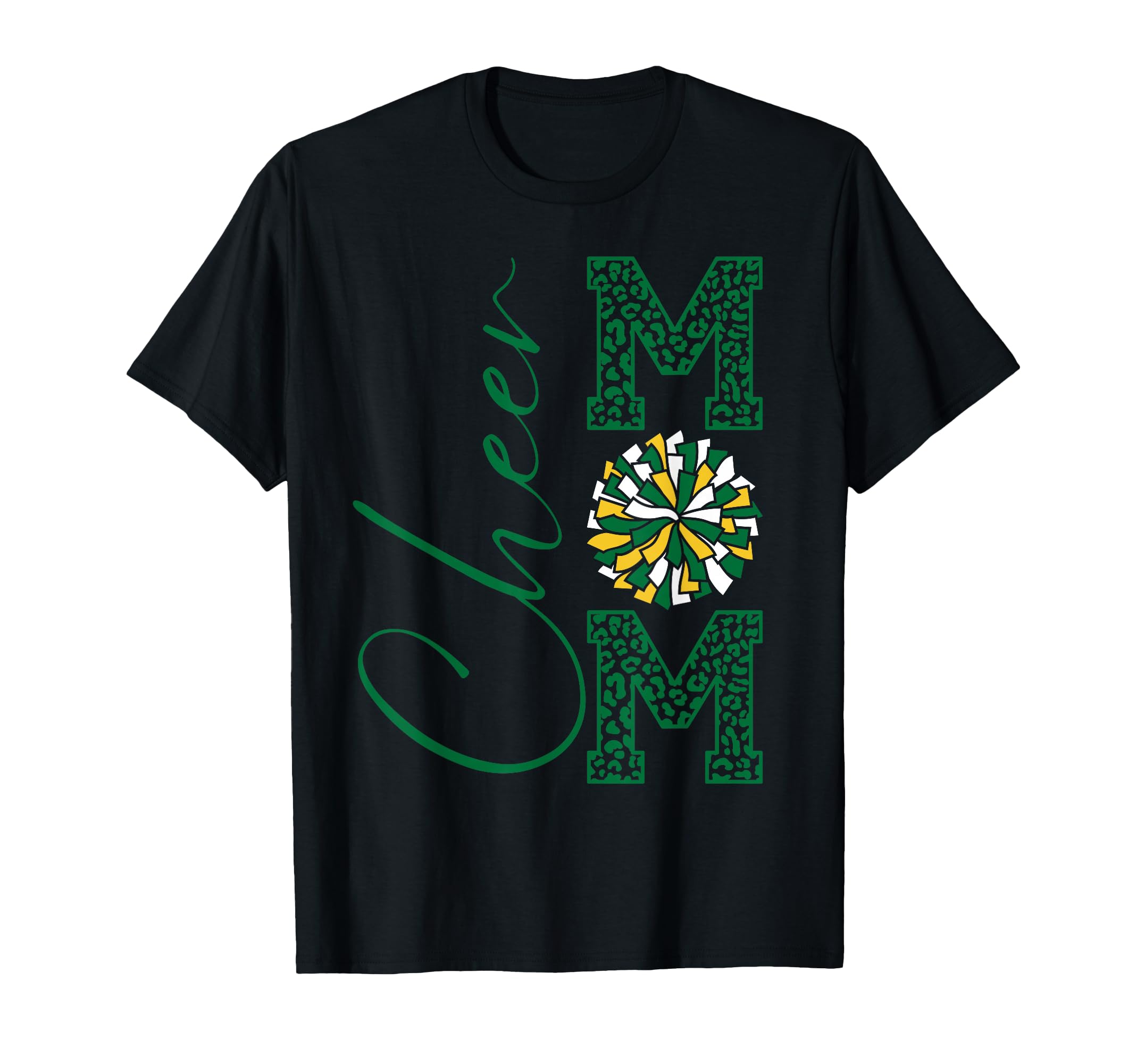 Cheer Mom Green Yellow White Gold T-Shirt - Fun Novelty Design Men Women - T-Shirt, Sweatshirt, Hoodie