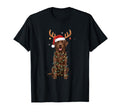 Chocolate Labrador Santa Hat Lights T-Shirt - Aesthetic Graphic for Adults - T-Shirt, Sweatshirt, Hoodie