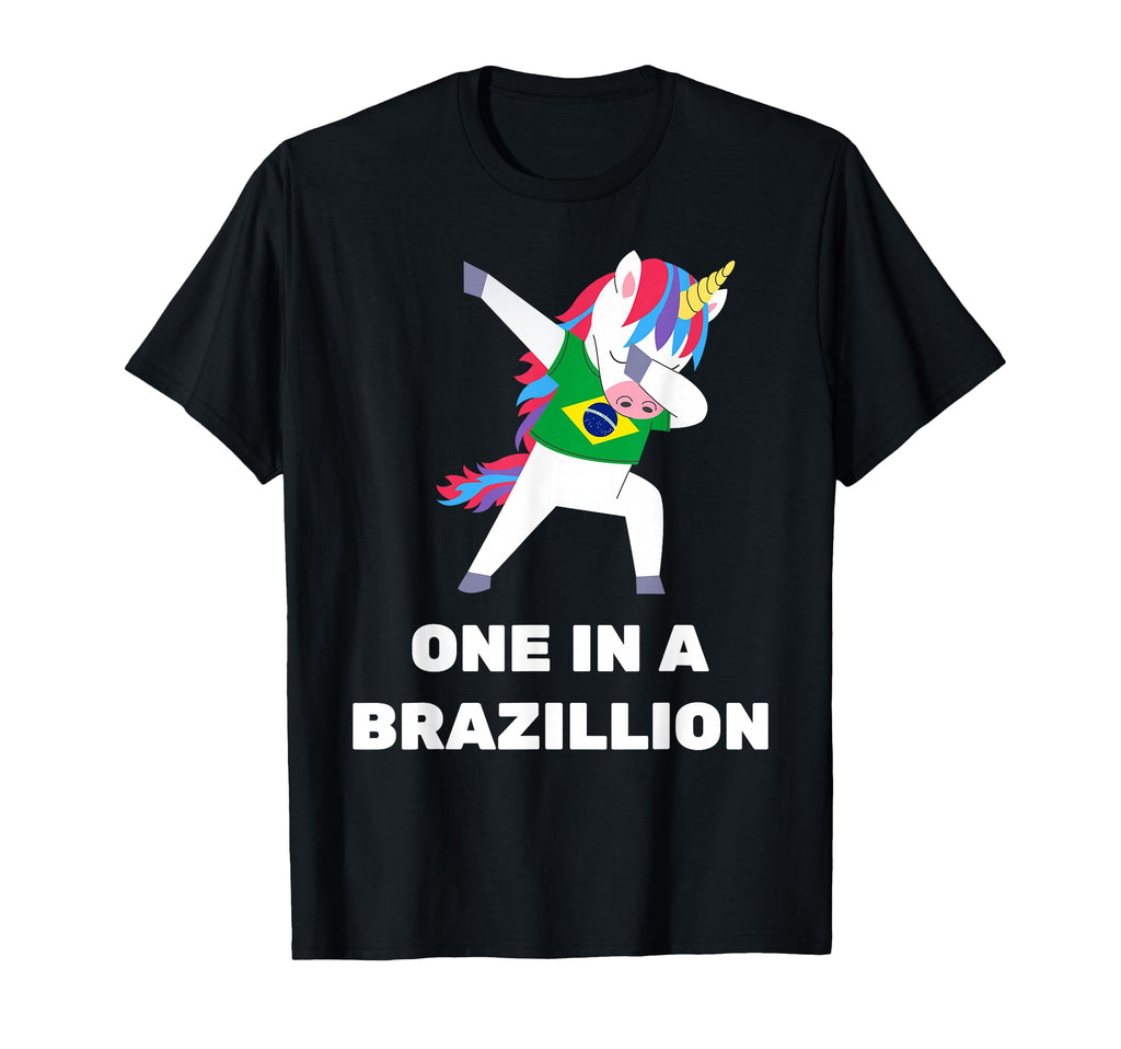 Funny Brazilian Unicorn Brazil Flag T-Shirt - Fun Novelty Design Unisex - T-Shirt, Sweatshirt, Hoodie