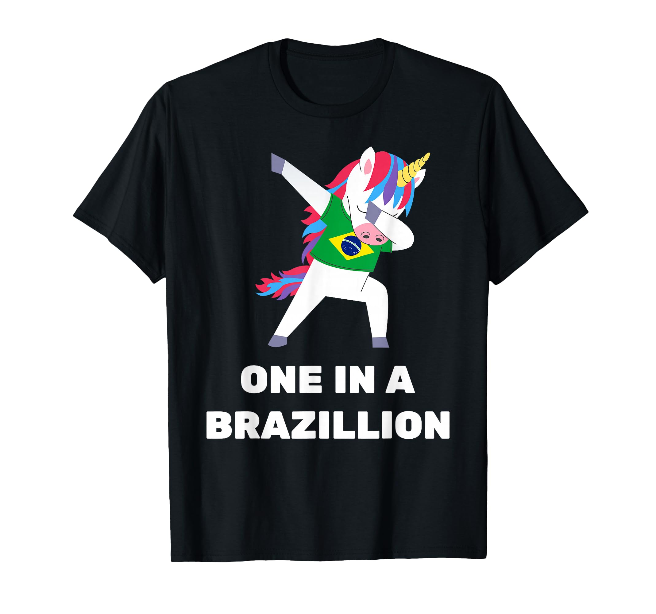Funny Brazilian Unicorn Brazil Flag T-Shirt - Fun Novelty Design Unisex - T-Shirt, Sweatshirt, Hoodie