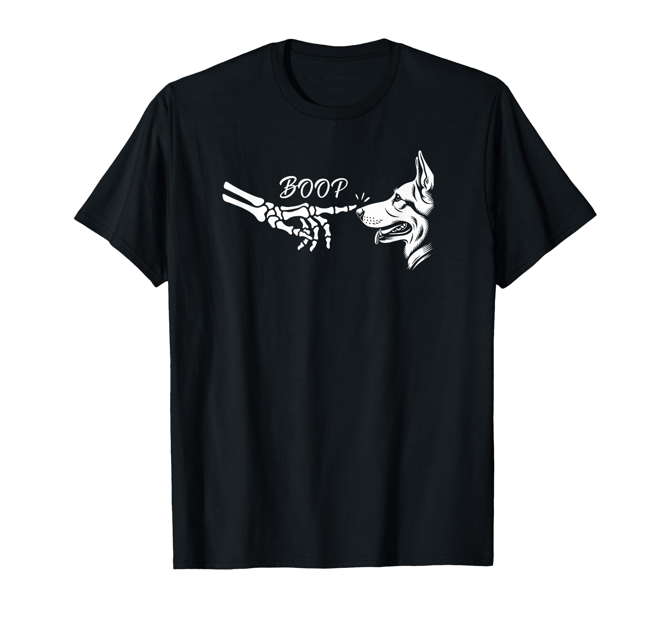 German Shepherd Skeleton Hand Boop T-Shirt - Novelty Apparel Men Women - T-Shirt, Sweatshirt, Hoodie
