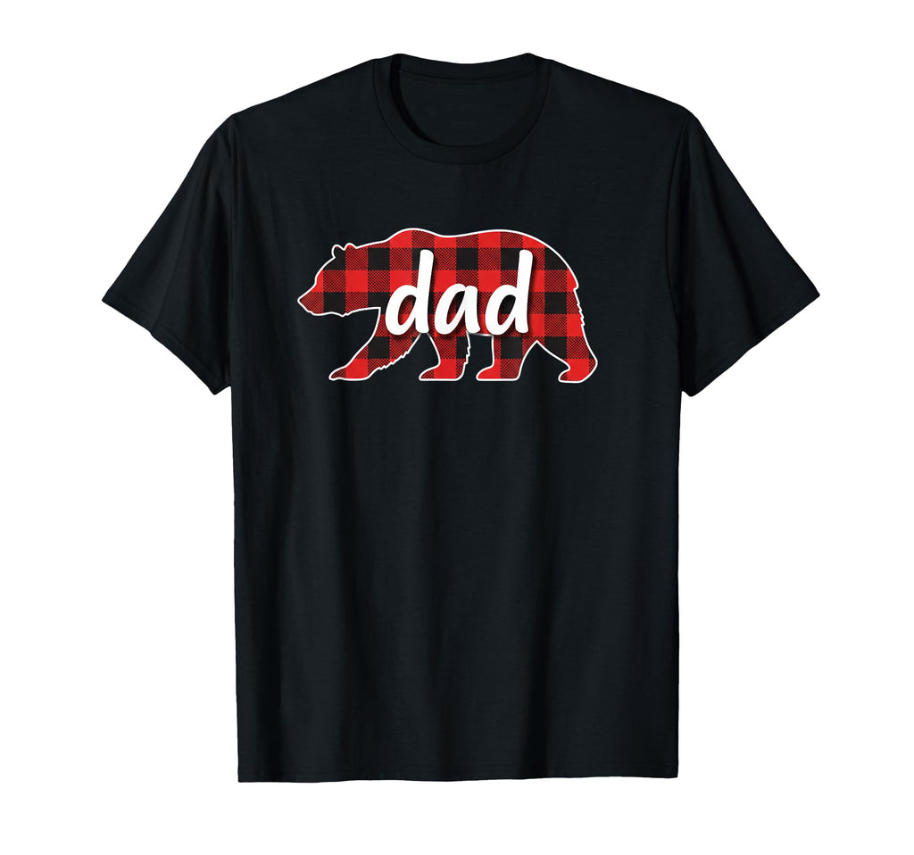 Dad Buffalo Plaid Bear Rustic T-Shirt - Fun Novelty Design for Adults - T-Shirt, Sweatshirt, Hoodie